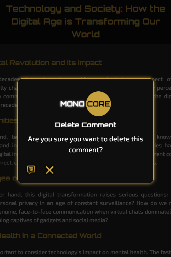 Delete Comment Modal