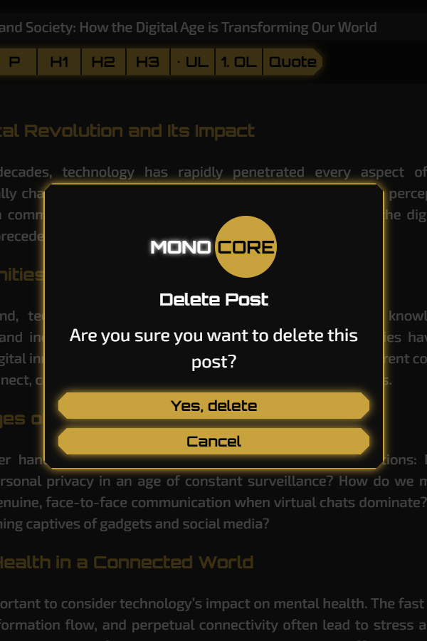 Delete Post Modal