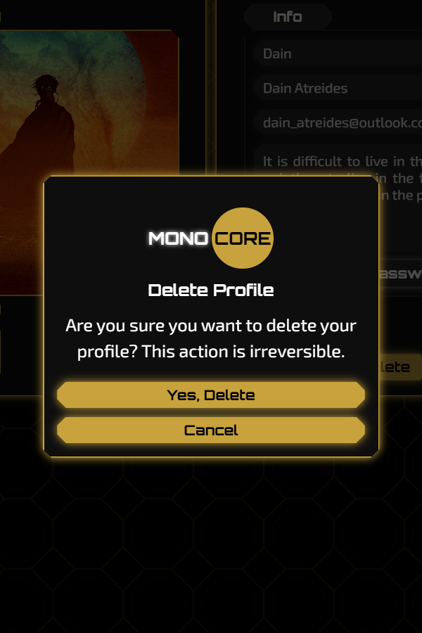 Delete Profile Modal